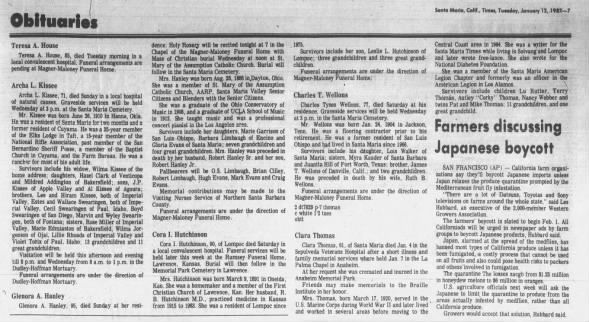 Clipping from Santa Maria Times